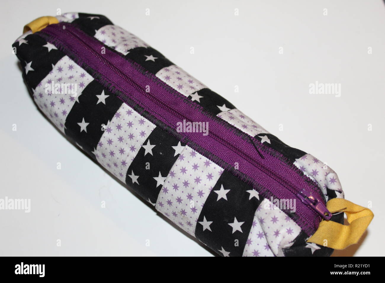Pencil case on white background. Stock Photo