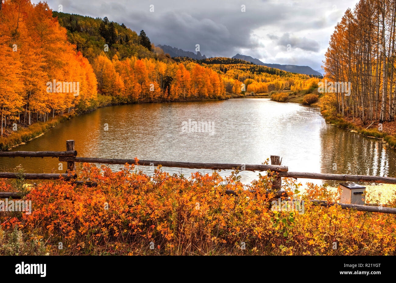 San Juan Mountains in Fall, Colorado Stock Photo