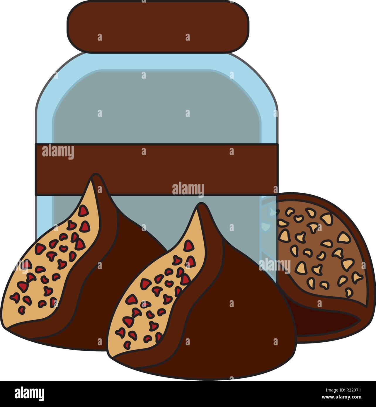 candy chocolate sweet chips and glass jar vector illustration vector
