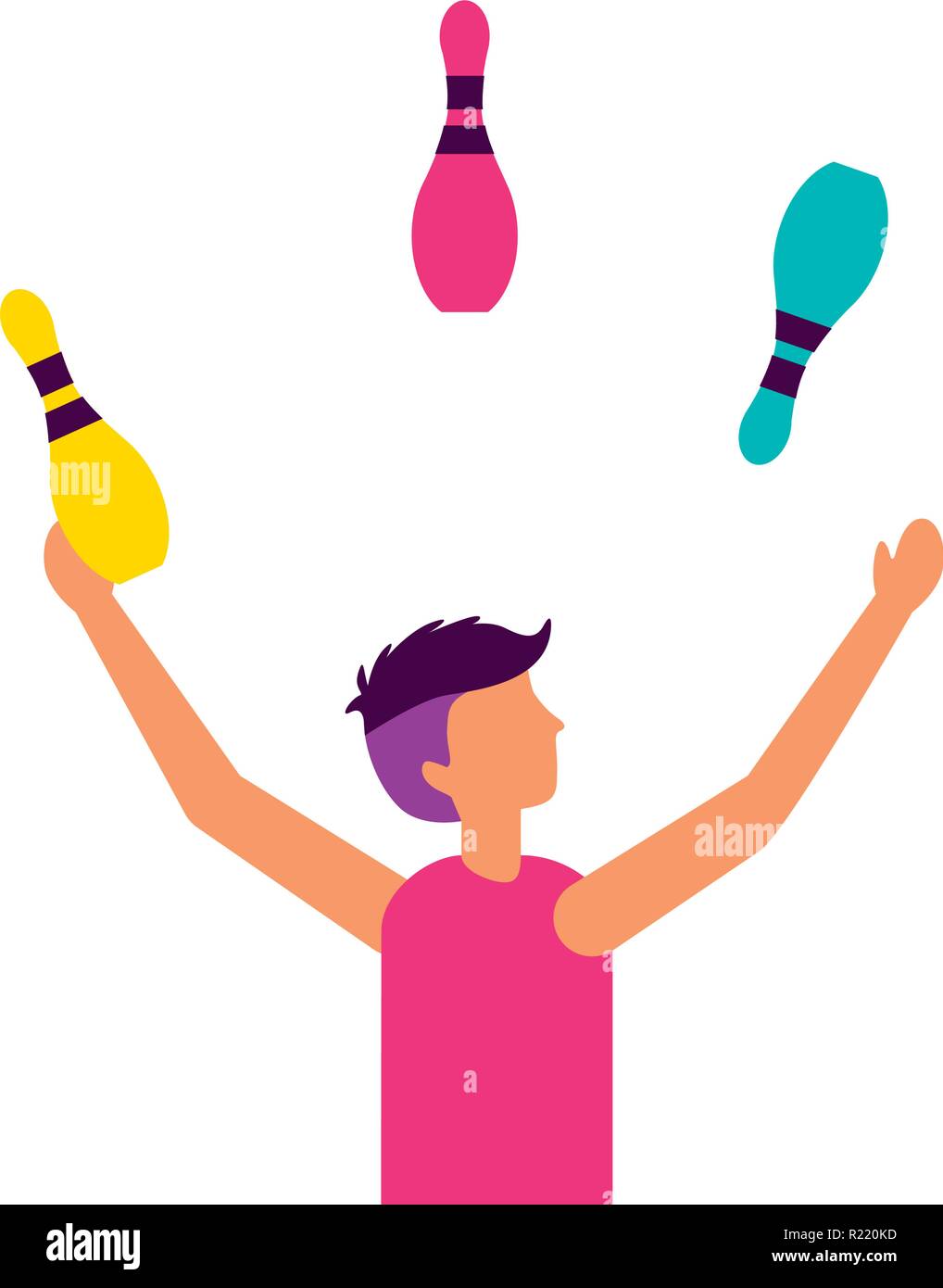 juggler character circus fun fair vector illustration Stock Vector ...