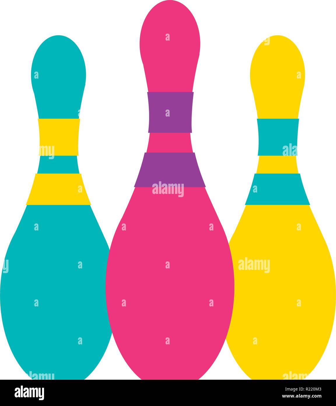 bowling pins on white background vector illustration Stock Vector Image