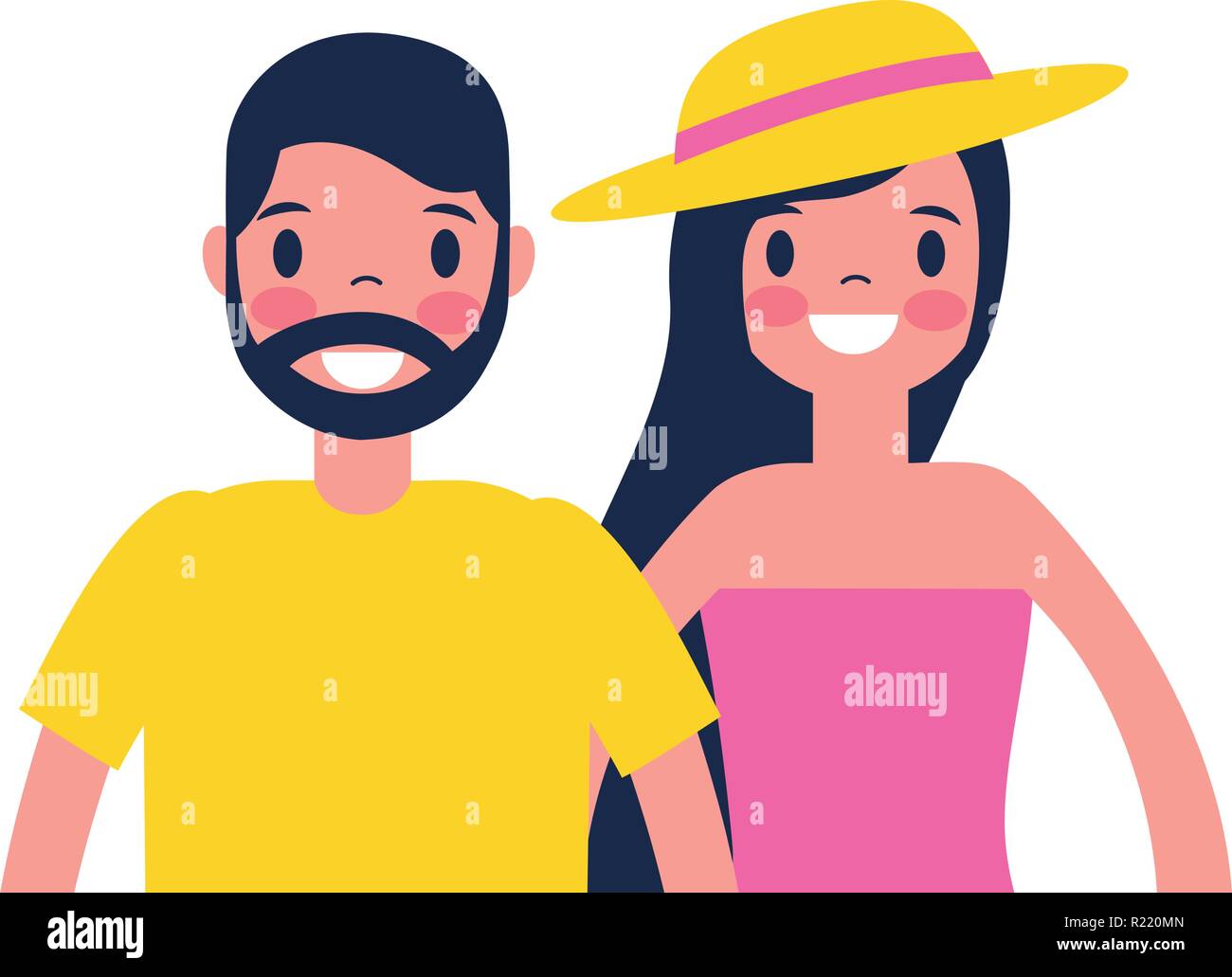 man and woman character cartoon vector illustration Stock Vector Image ...