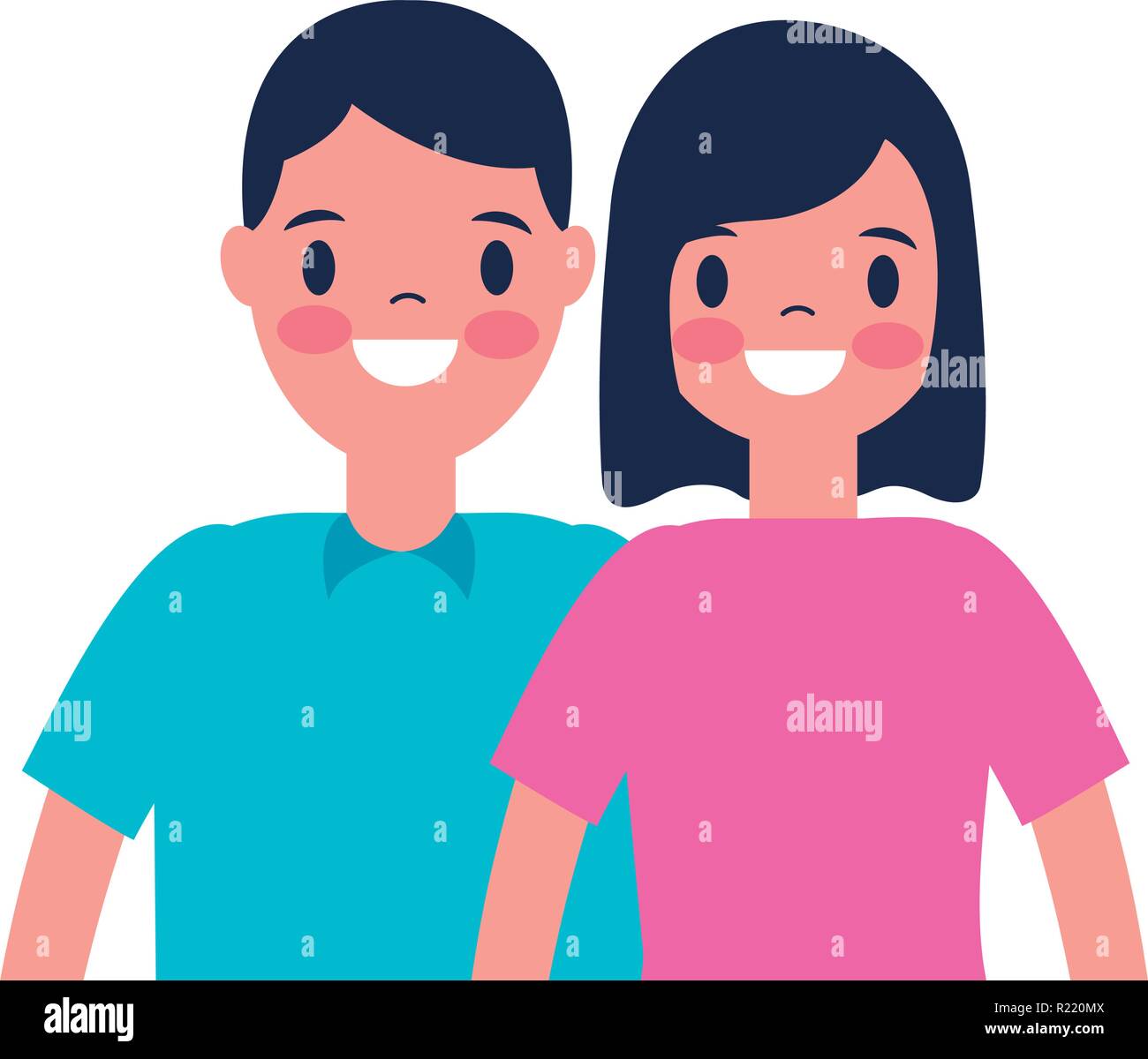 man and woman character cartoon vector illustration Stock Vector Image ...