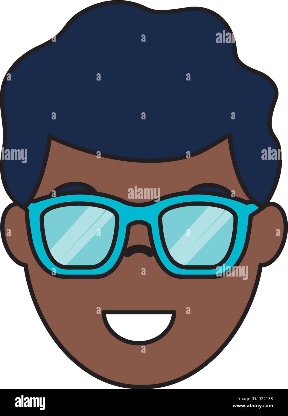 smiling man face on white background vector illustration Stock Vector ...