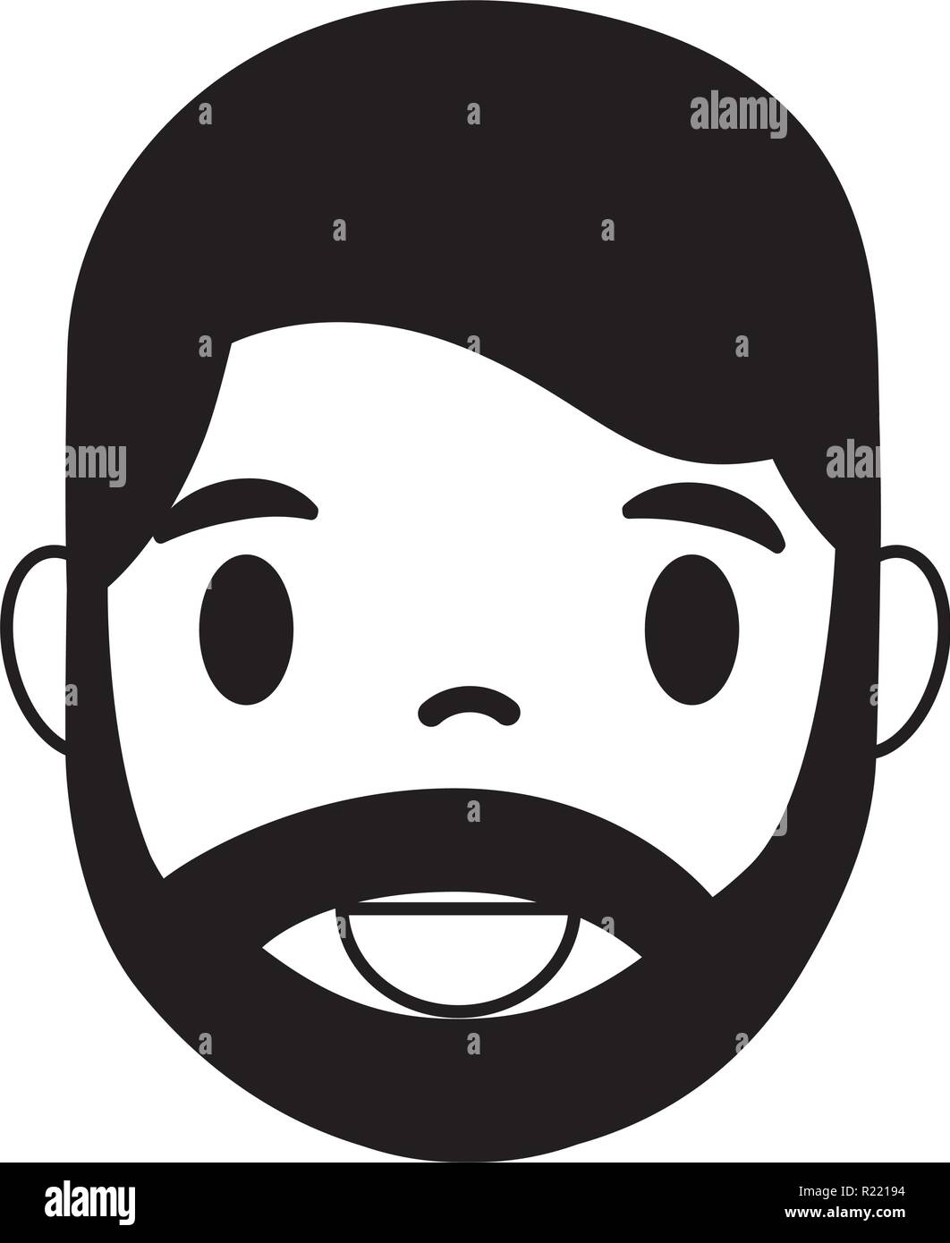 smiling man face on white background vector illustration Stock Vector ...