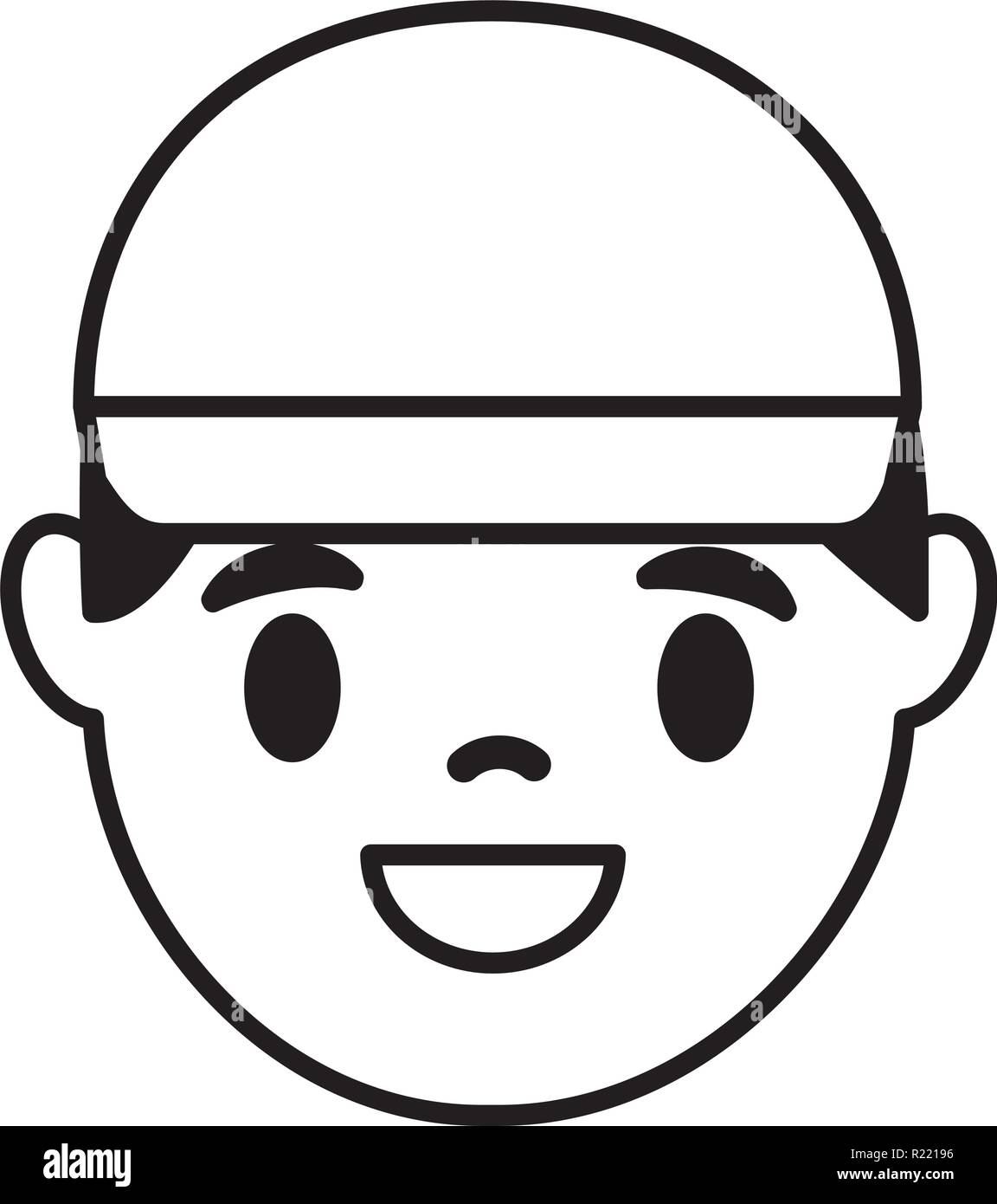 smiling man face on white background vector illustration Stock Vector ...