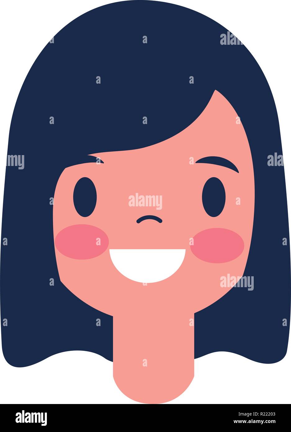 smiling girl portrait on white background Stock Vector Image & Art - Alamy