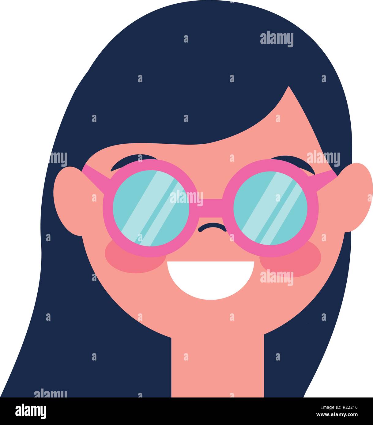 smiling girl portrait on white background Stock Vector Image & Art - Alamy