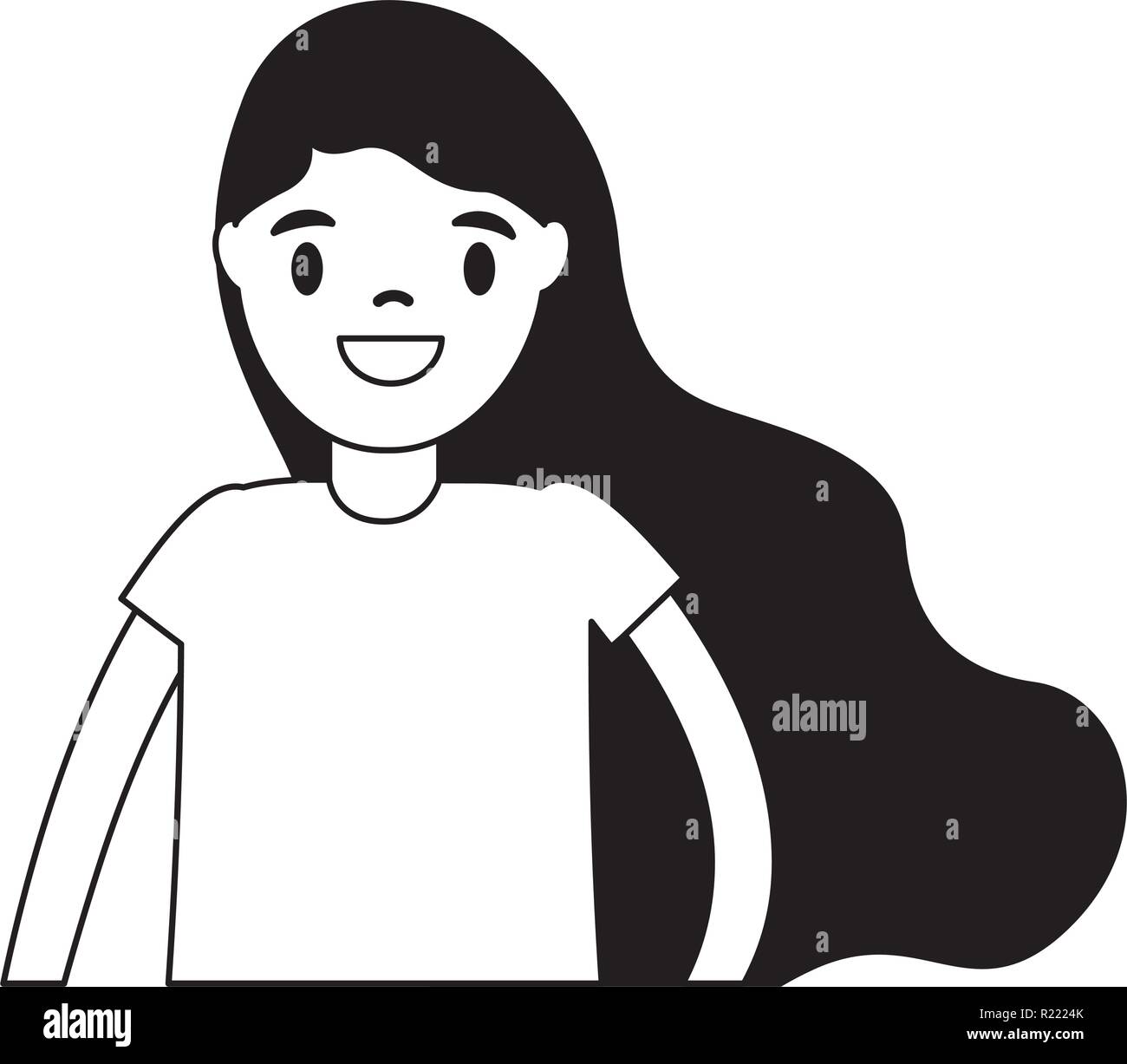 smiling girl portrait on white background Stock Vector Image & Art - Alamy