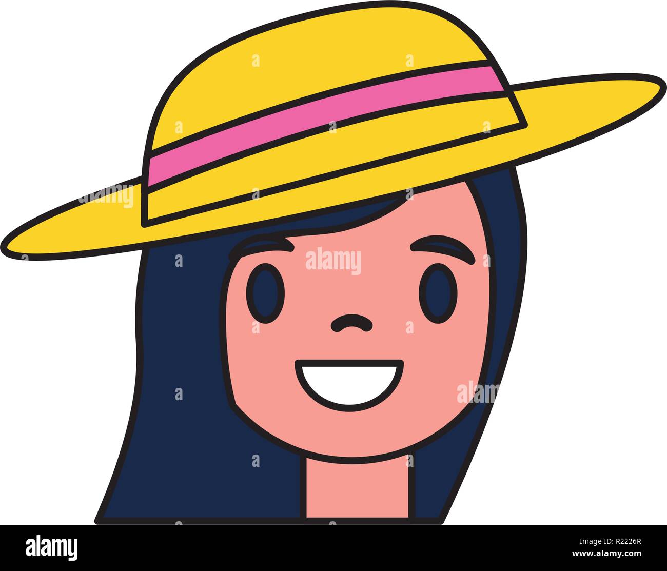 smiling girl portrait on white background Stock Vector Image & Art - Alamy