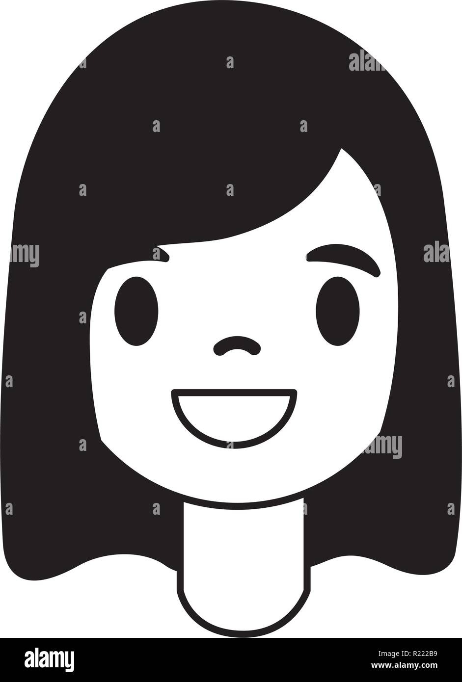 smiling girl portrait on white background Stock Vector Image & Art - Alamy