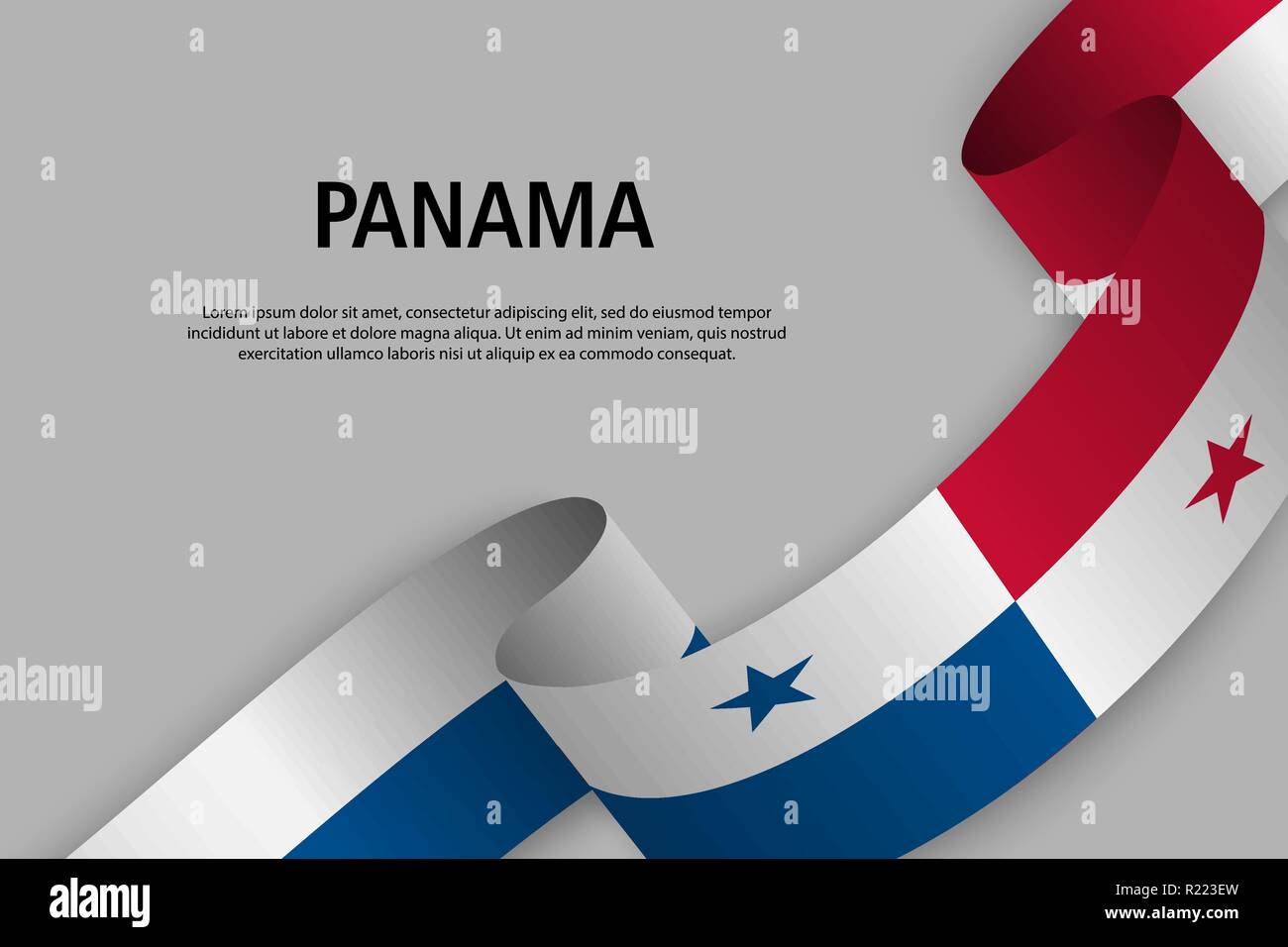 Panama Service Ribbons Waving ribbon with Flag of Panama, Template for Independence day banner ...