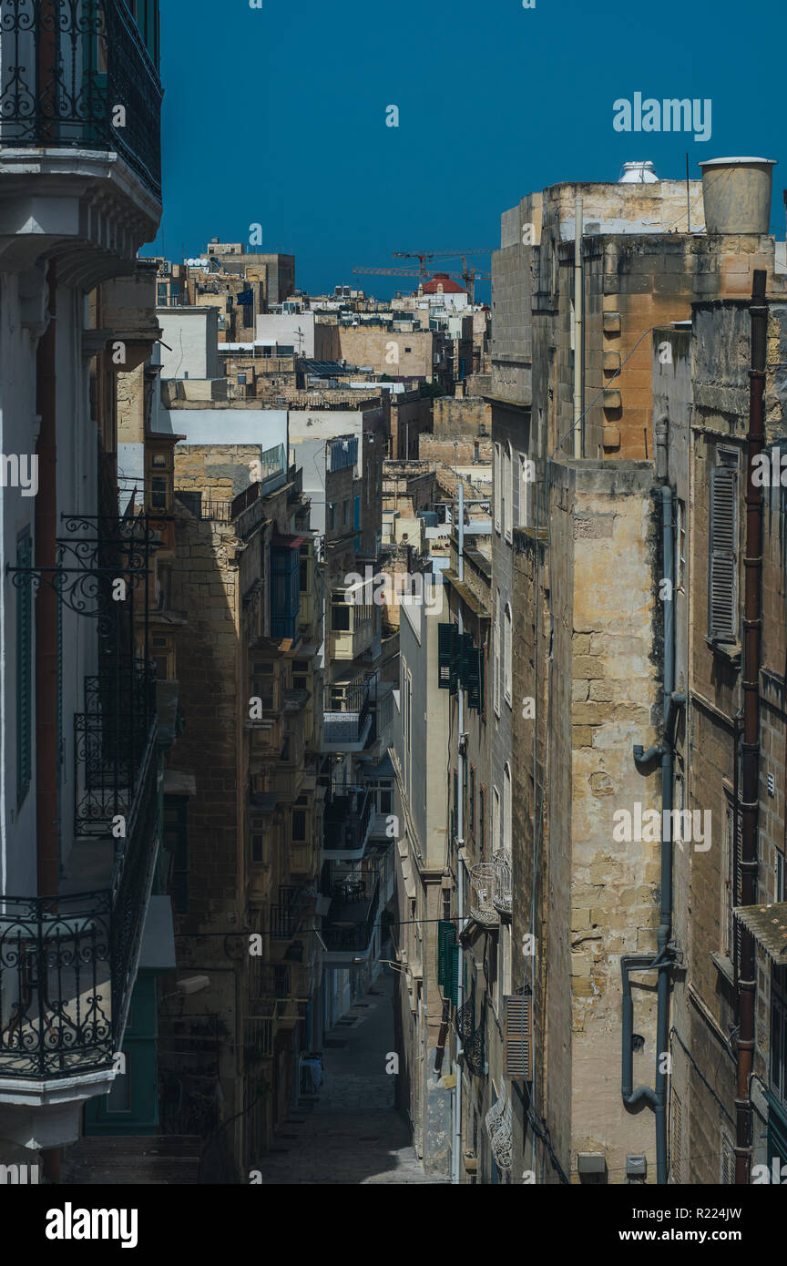 Urban view in the center of Valletta, Malta Stock Photo