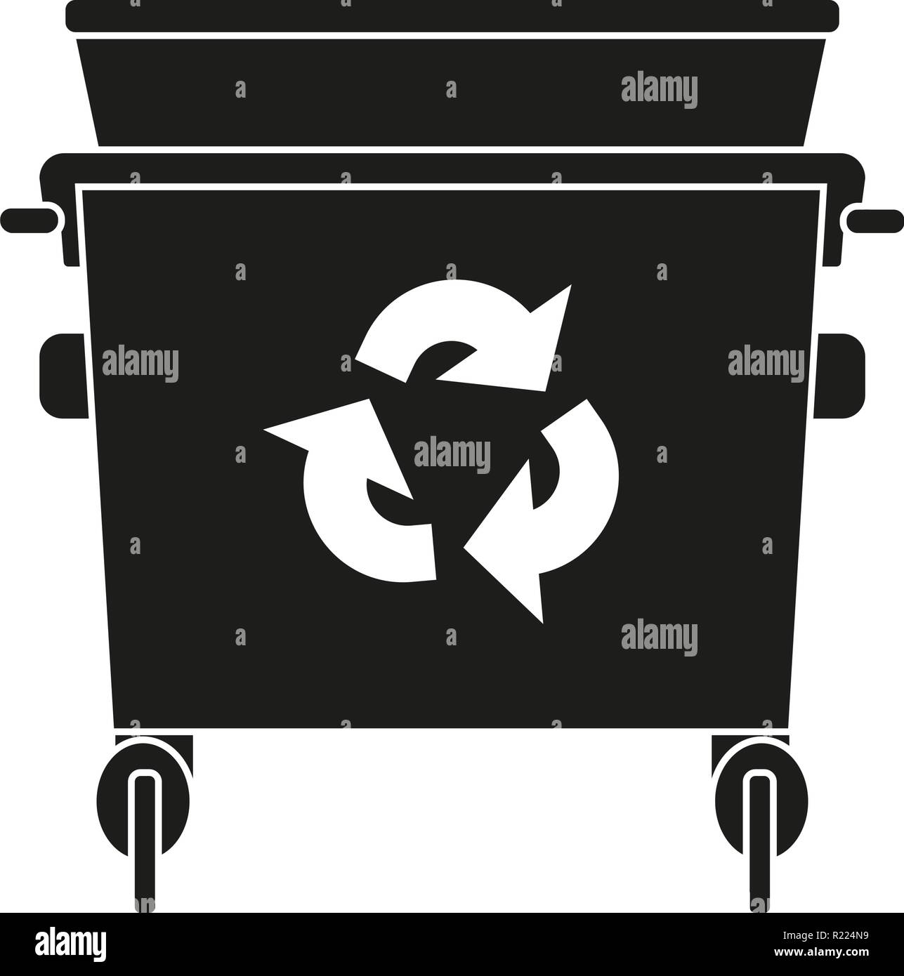 Black and white garbage bin silhouette Stock Vector
