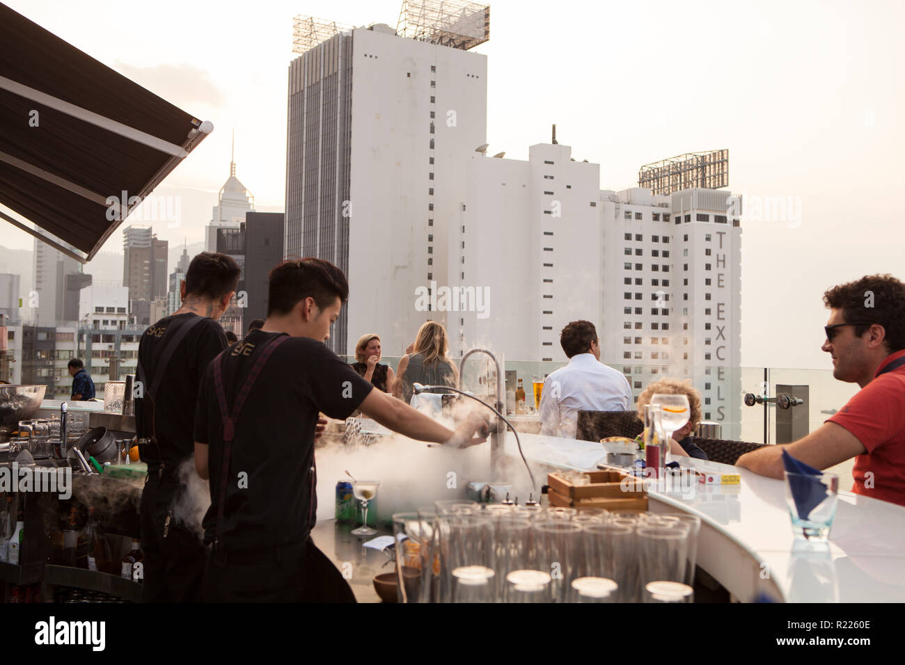 Roof Top Bar, Causeway bay, Hong Kong Stock Photo Alamy