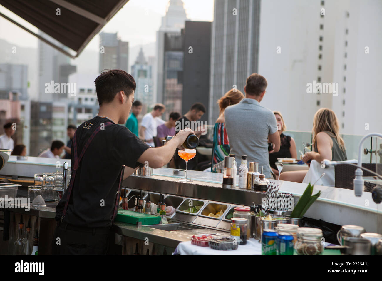 Roof Top Bar, Causeway bay, Hong Kong Stock Photo Alamy