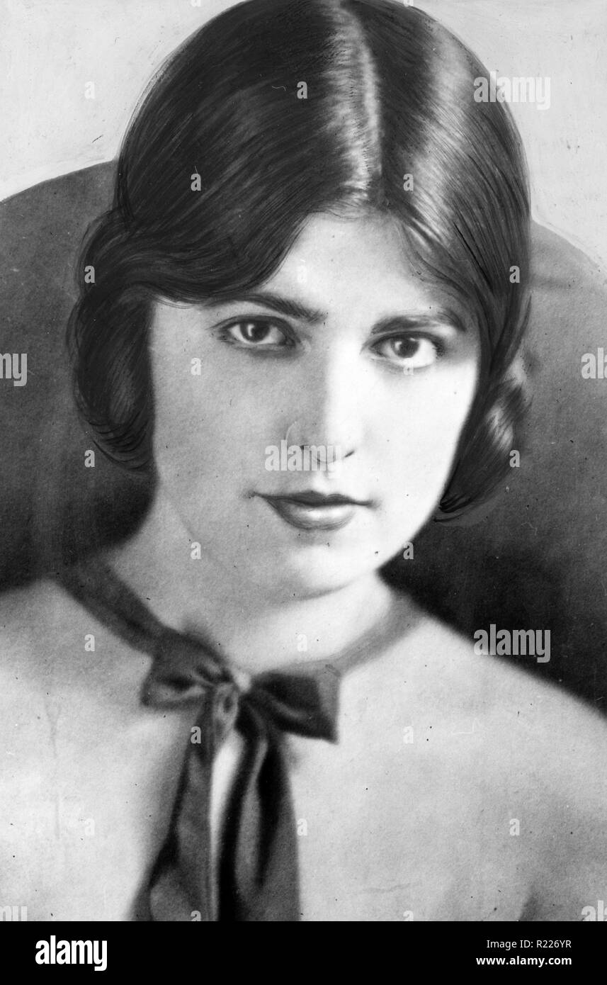 Virginia Rappe (1891 - 1921); American model and silent film actress. best known for her death after attending a party with actor Fatty Arbuckle, who was accused of complicity in her death though ultimately exonerated. Stock Photo