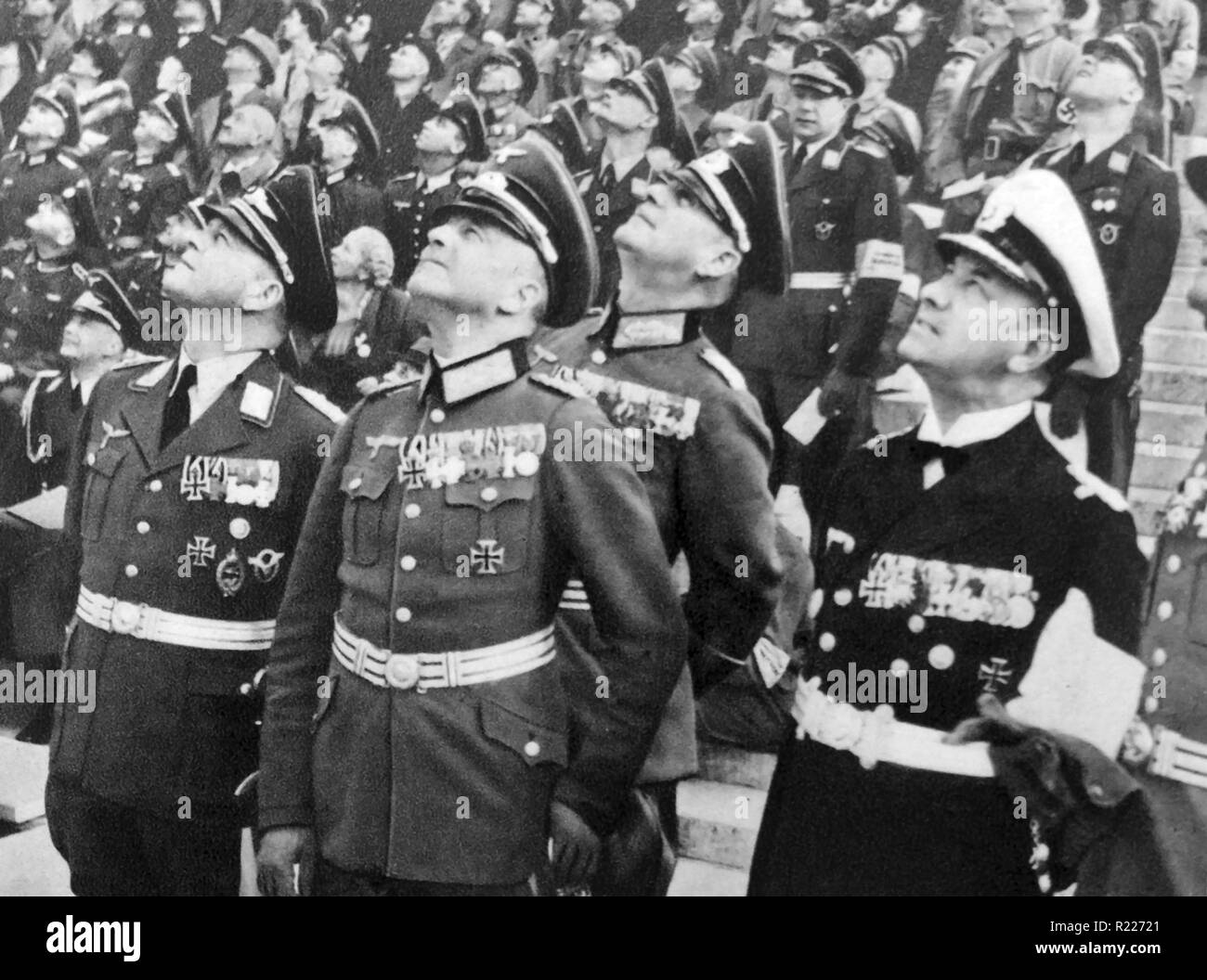 Senior German military commanders General Walther von Brauchitsch, General Wilhelm Keitel and Admiral Erich Raeder 1938 Stock Photo