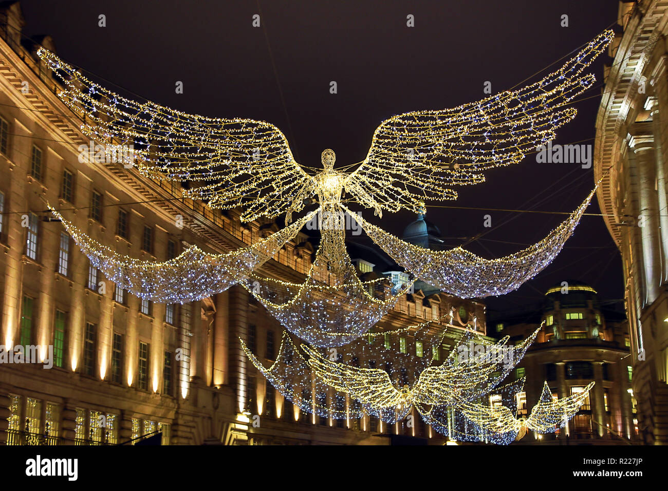London, UK. 15th November 2018. Angel Christmas lights switched on in