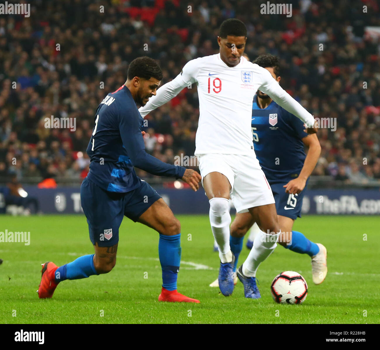 London, UK. 15th November, 2018. Marcus Rashford of England  during the friendly soccer match between England and USA at the Wembley Stadium in London, England, on 15 November 2018.  Credit Action Foto Sport Credit: Action Foto Sport/Alamy Live News Stock Photo
