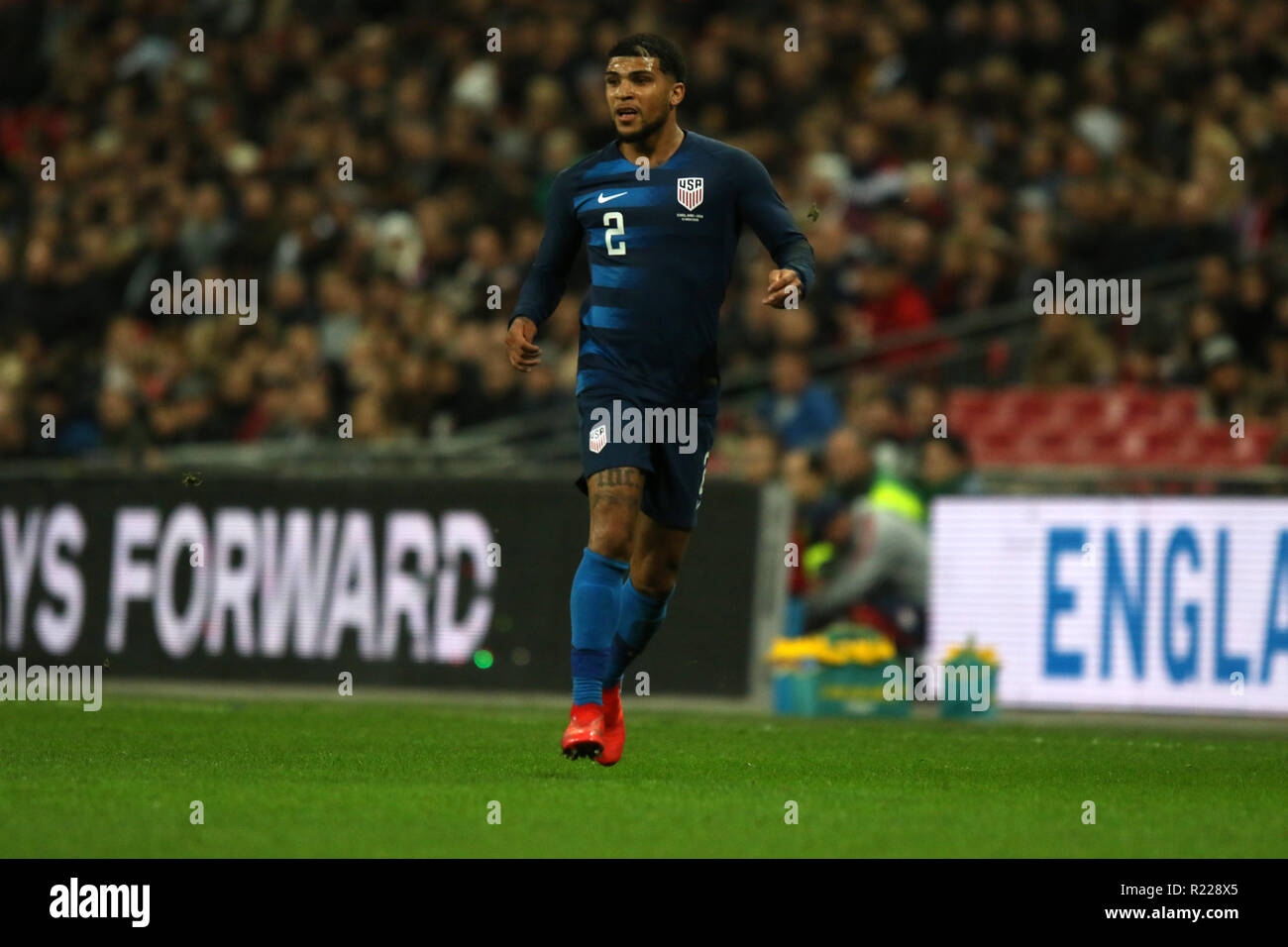 London, UK. 15th November, 2018. DeAndre Yedlin (USA) at the England v USA game (Wayne Rooney's last England game) at Wembley Stadium, London, November 15, 2018. **This picture is for editorial use ONLY** Credit: Paul Marriott/Alamy Live News Stock Photo