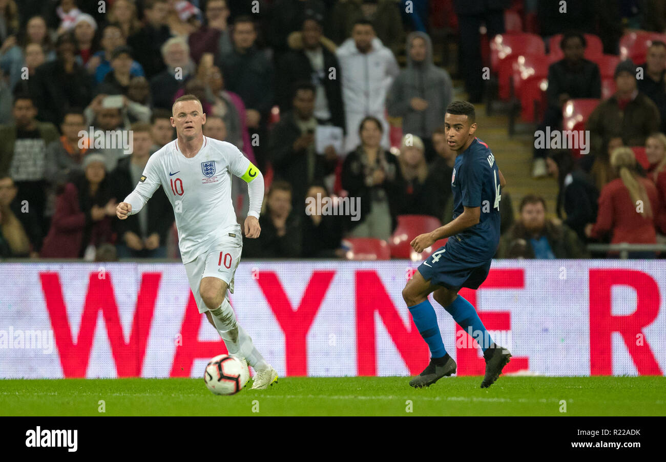 London, UK. 15th November, 2018. Wayne Rooney (D.C. United) of England during the International friendly match between England and USA at Wembley Stadium, London, England on 15 November 2018. Photo by Andy Rowland. . (Photograph May Only Be Used For Newspaper And/Or Magazine Editorial Purposes. www.football-dataco.com) Credit: Andrew Rowland/Alamy Live News Stock Photo