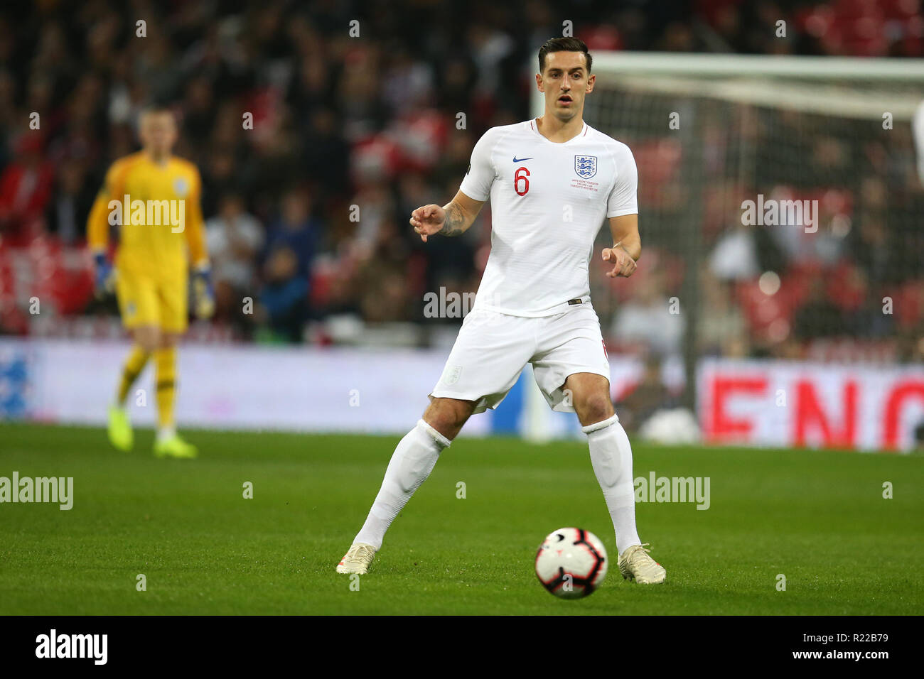 London, UK. 15th November, 2018. Lewis Dunk of England in action.International football friendly match, England v USA at Wembley Stadium in London on Thursday 15th November 2018.  Please note images are for Editorial Use Only. pic by Andrew Orchard/Andrew Orchard sports photography/Alamy Live news Stock Photo