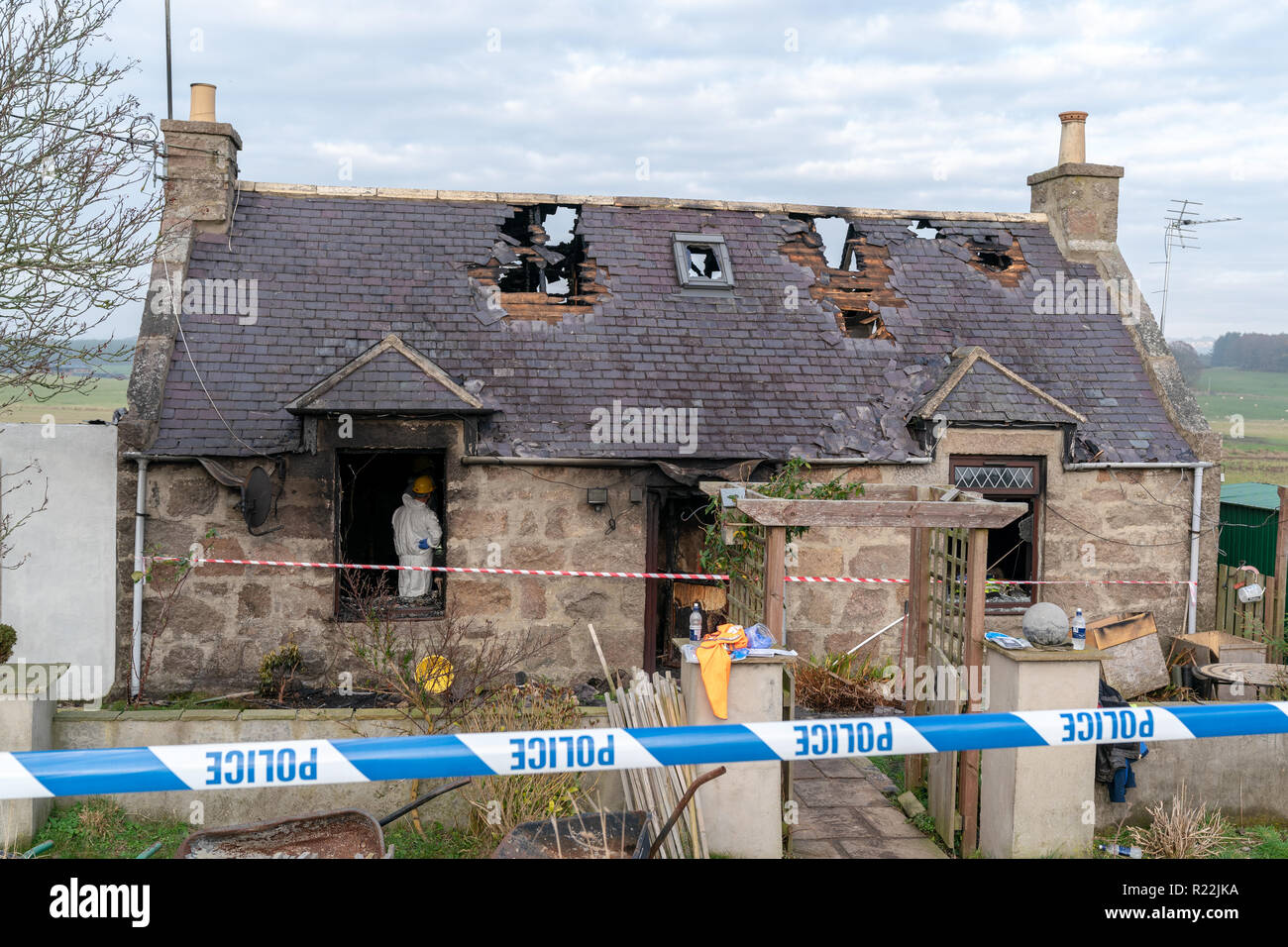 Peterculter, Aberdeenshire, UK. 16th Nov 2018. This is the scene of the