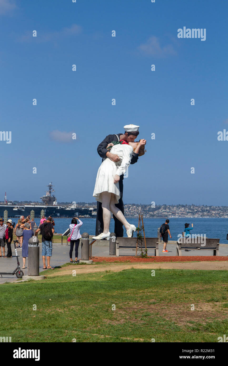 The "Unconditional Surrender" sculpture by Seward Johnson, San Diego, California, United States