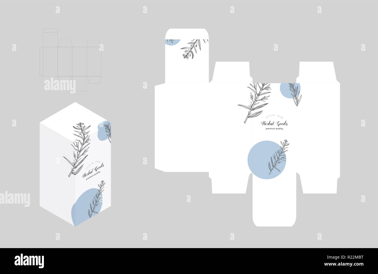 Box Template For Cosmetic Product White Box With Herbal
