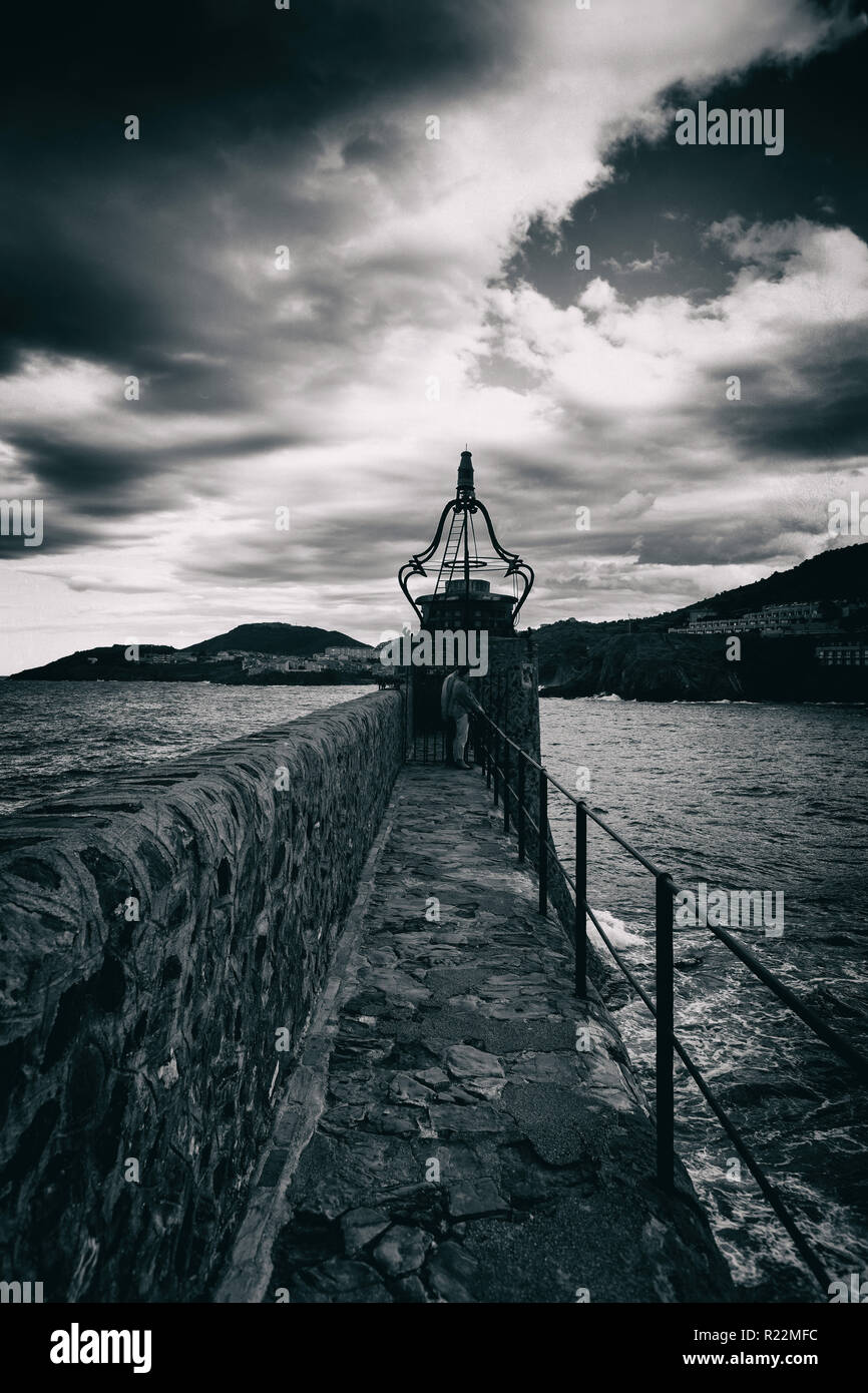 Lighthouse of Collioure Stock Photo