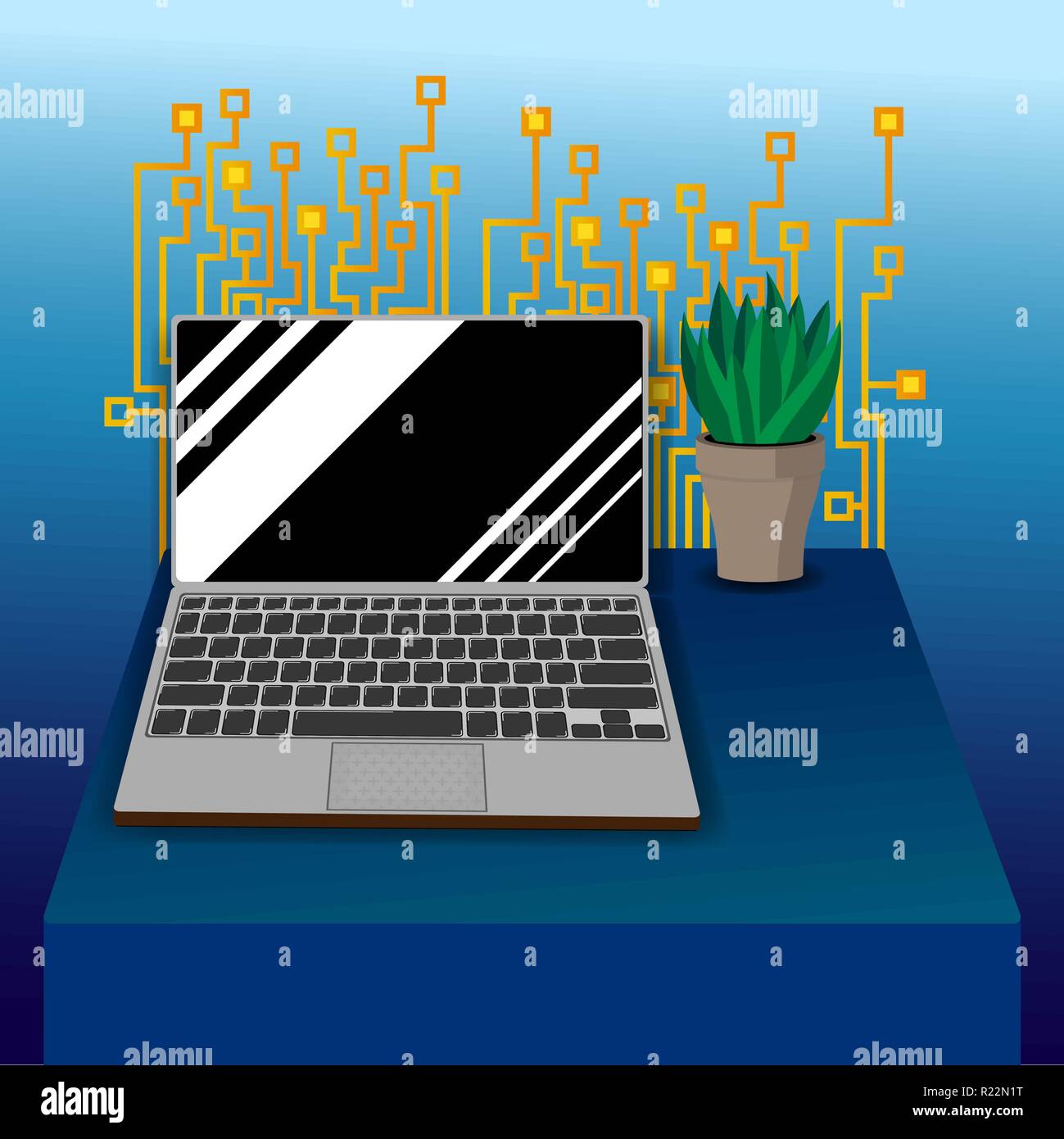 Computer circuit board flat Stock Vector Images - Alamy