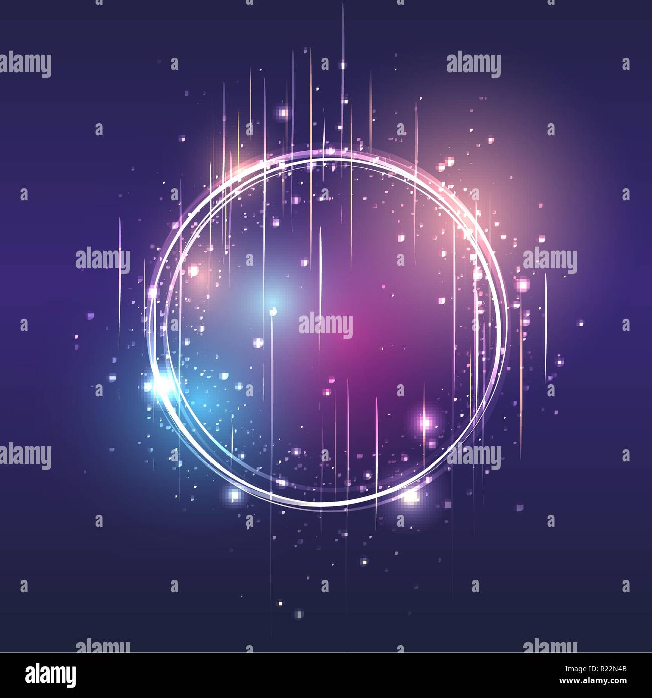 Vector round frame shining circle banner illustration for web and print