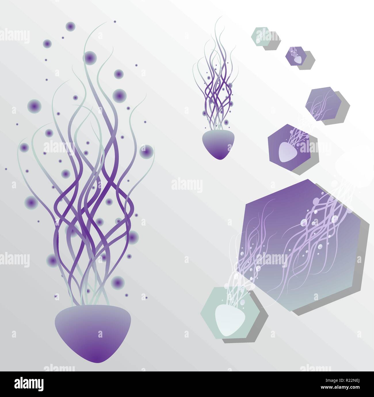 Jellyfish  abstract template on white background . Stock Vector