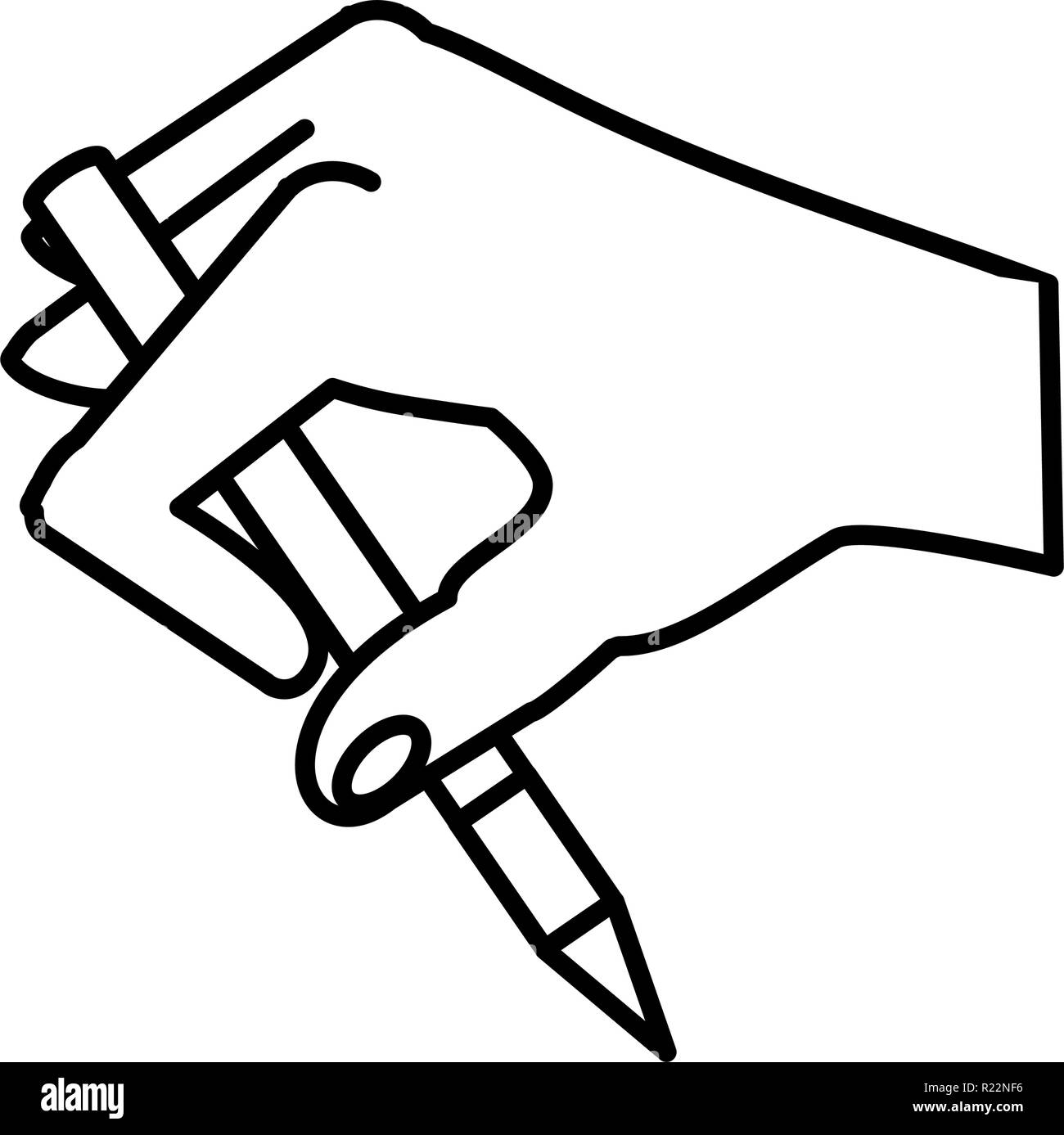 hand with pencil write vector illustration design Stock Vector Image ...