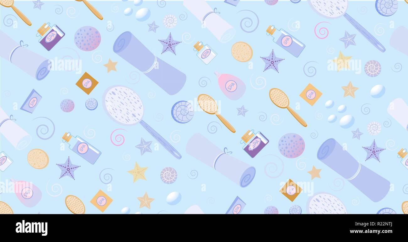 Spa supplies , bathroom elements,  texture  pattern, Stock Vector
