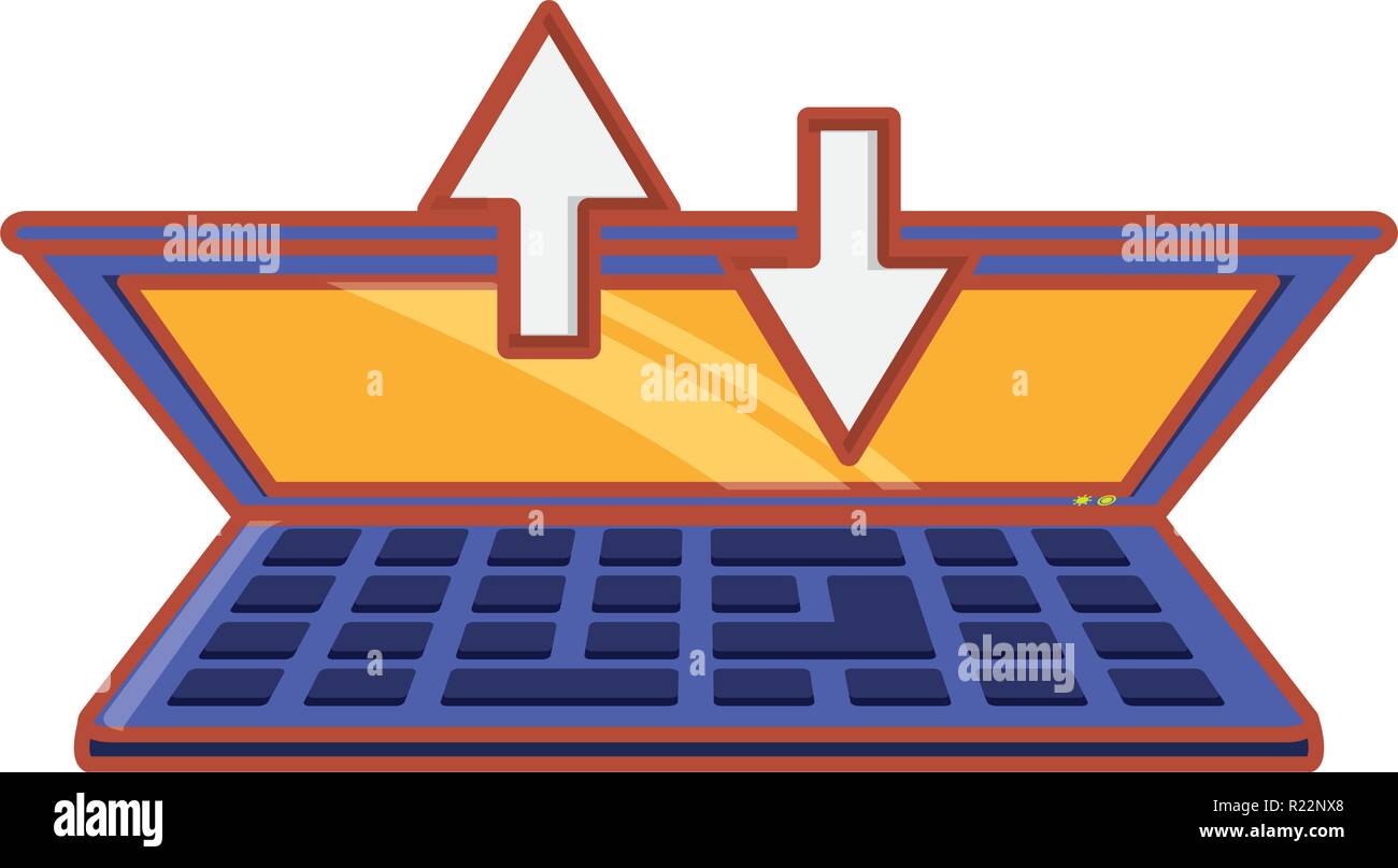 laptop with arrows icon vector illustration design Stock Vector Image ...
