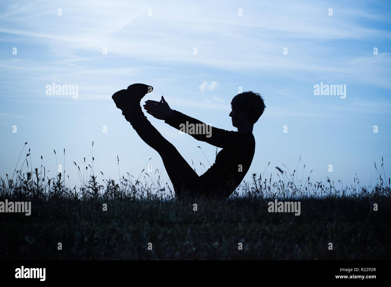 Yoga boat pose hi-res stock photography and images - Alamy