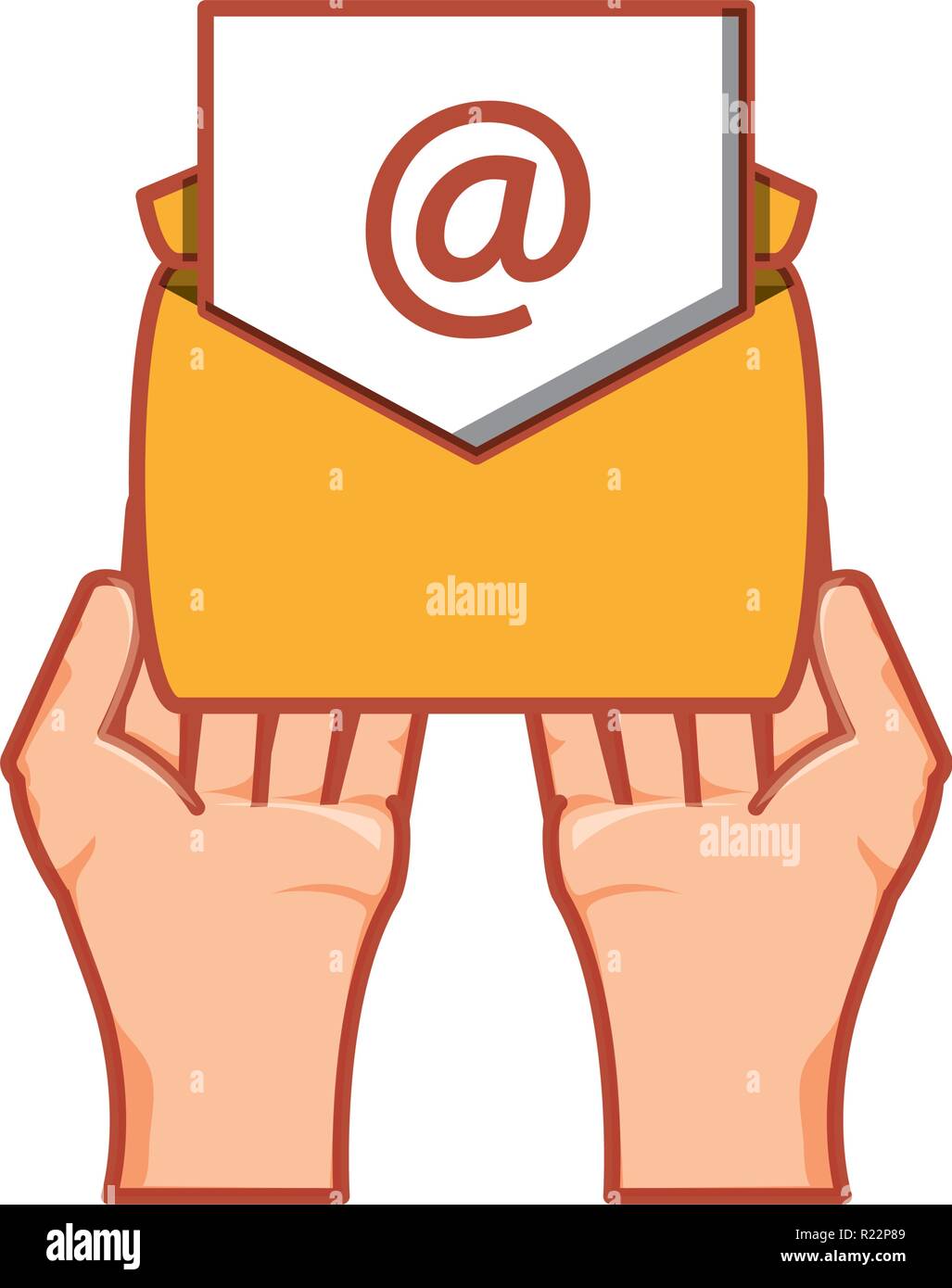 hands with envelope mail isolated icon vector illustration design Stock ...