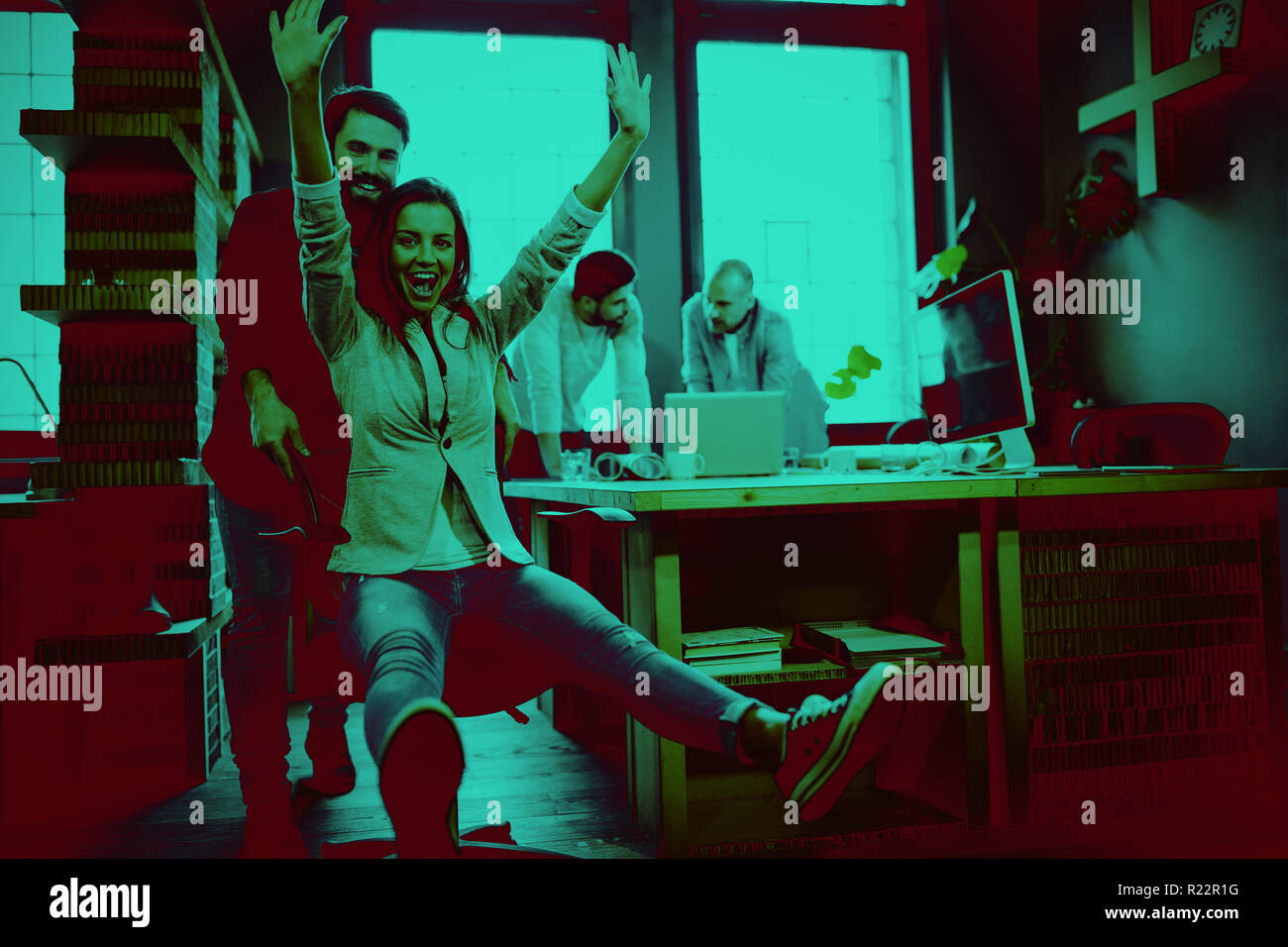 Happy creative female office hi-res stock photography and images - Alamy