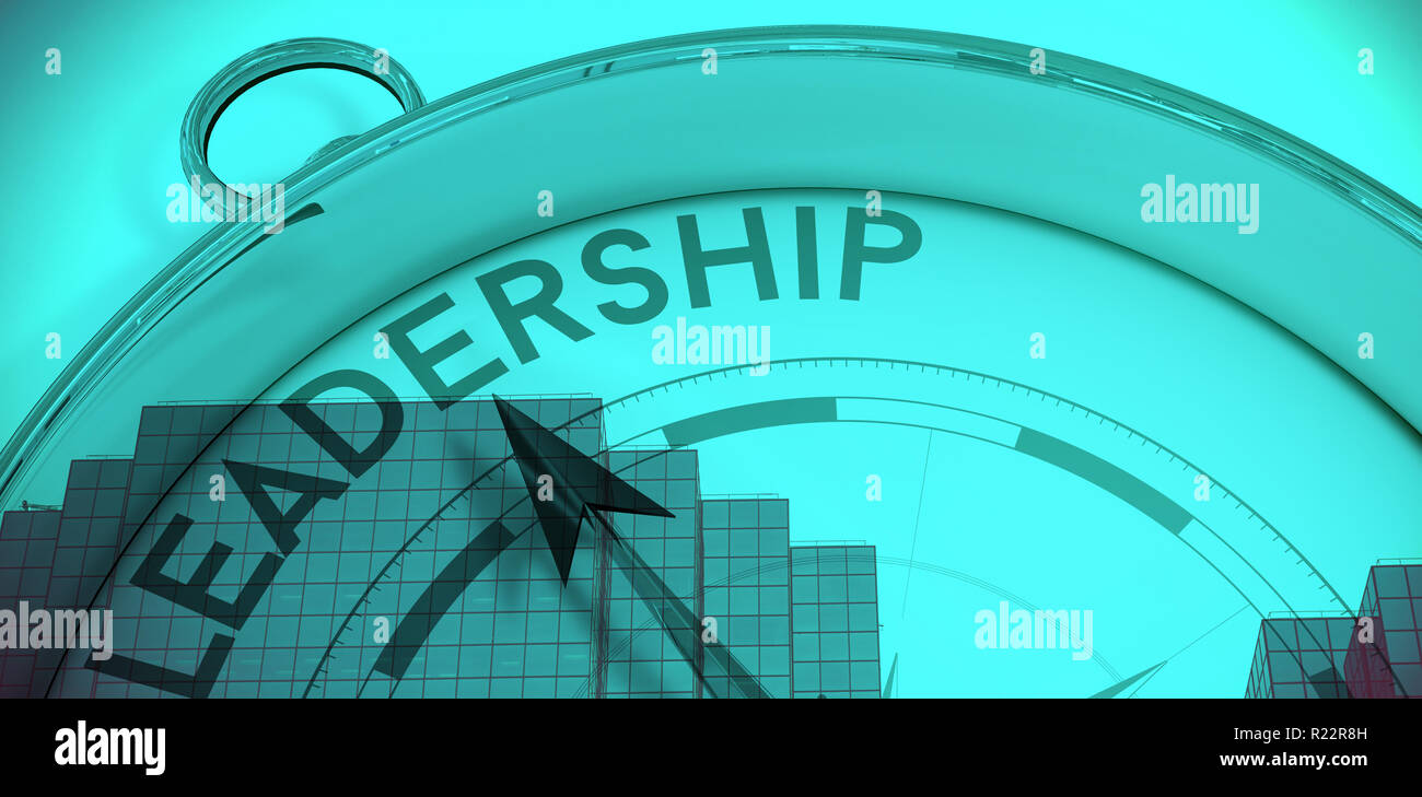 Composite image of compass pointing to leadership Stock Photo Alamy