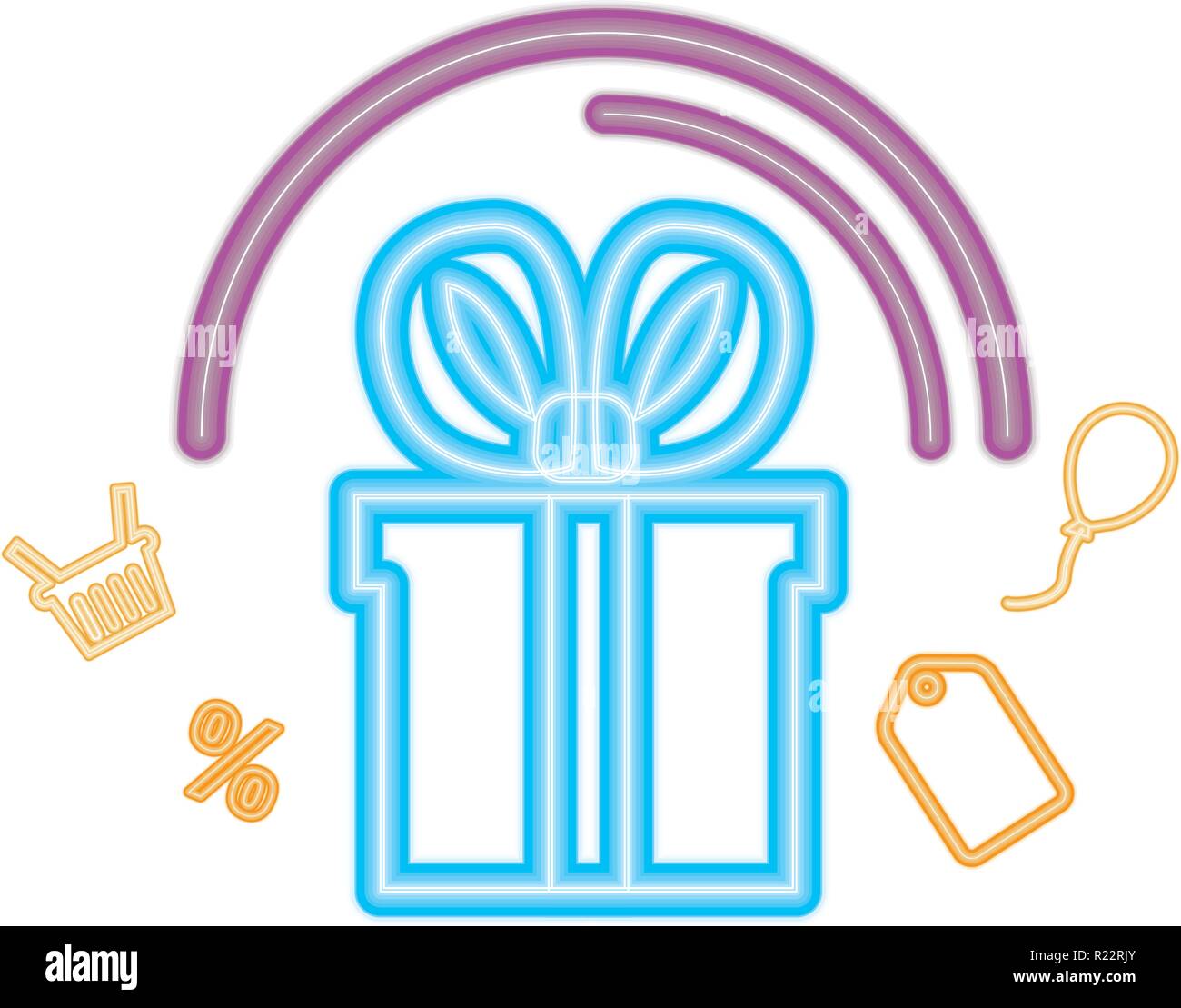 online shopping gift box discount sale vector illustration Stock Vector ...
