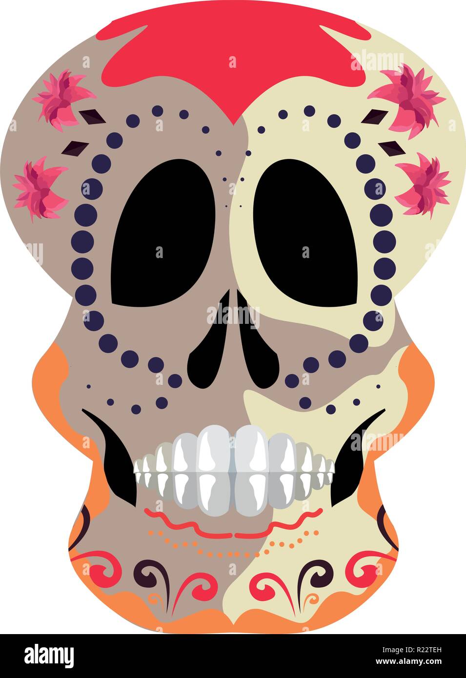 decorative skull ornament day of the dead vector illustration Stock ...