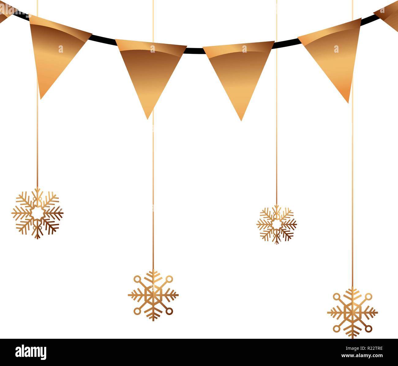 hanging snowflakes merry christmas decoration vector illustration Stock ...