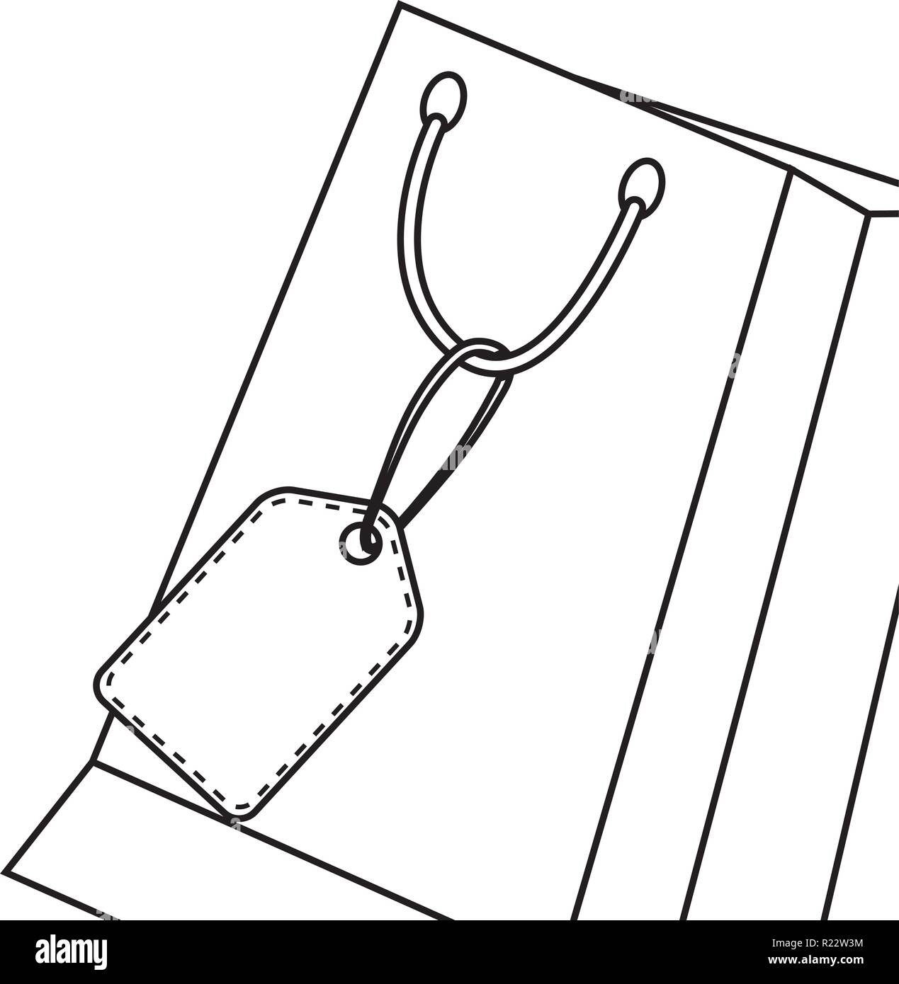 shopping bag tag price market vector illustration Stock Vector Image