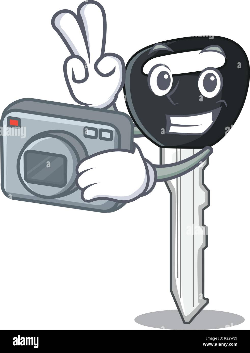 Photographer mascot ilustration featuring on car key Stock Vector