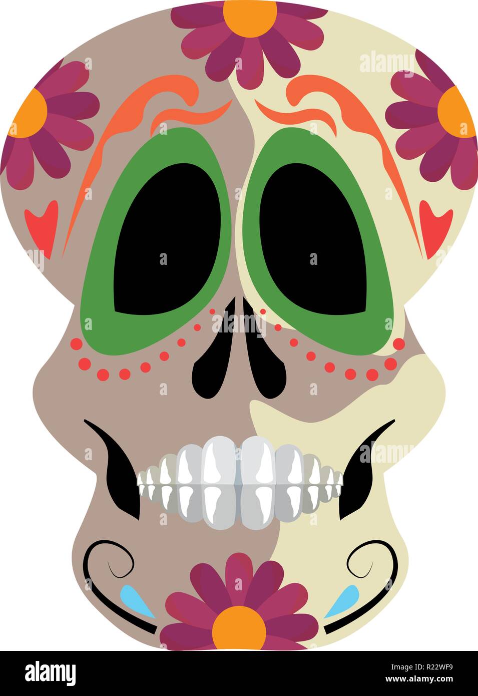 decorative skull ornament day of the dead vector illustration Stock ...