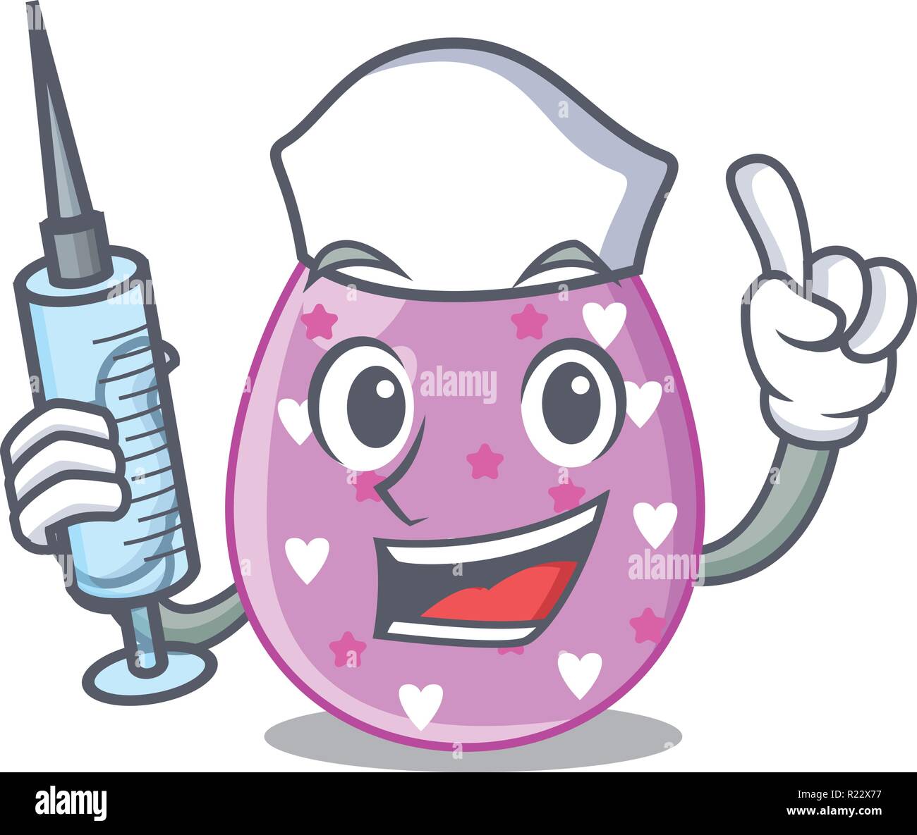 Nurse cartoon shape easter color on eggs Stock Vector