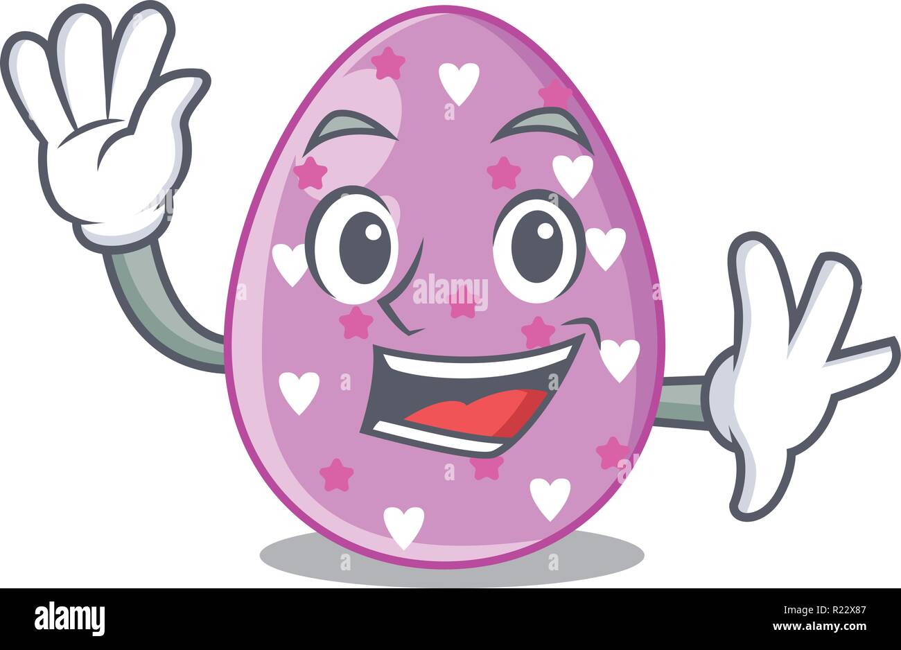 Waving cartoon shape easter color on eggs Stock Vector