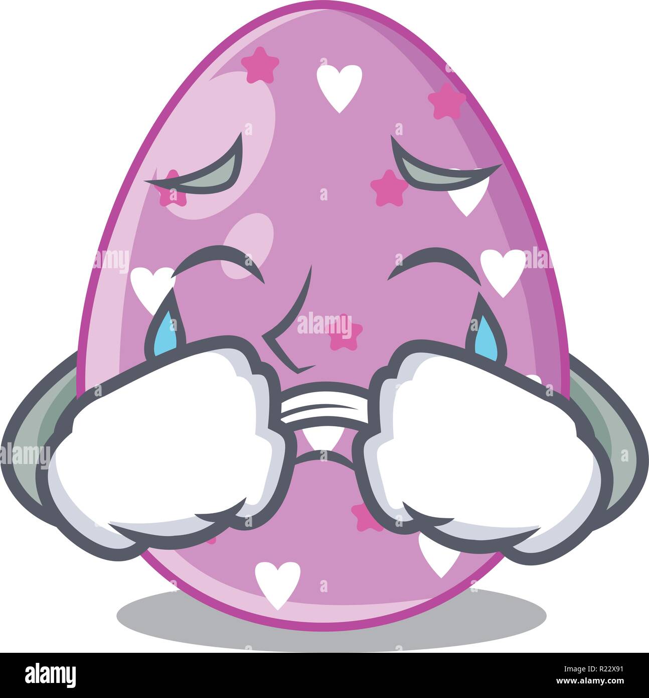 Crying eggs easter holiday character for spectacle Stock Vector